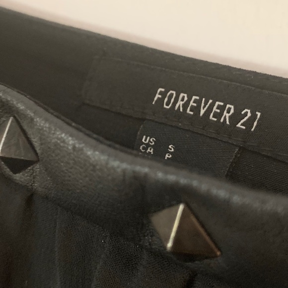 Black High Low Chiffon Skirt With Leather & Studs - Picture 5 of 9